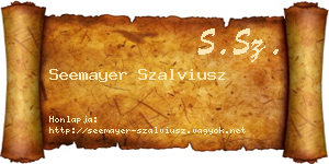 Seemayer Szalviusz névjegykártya